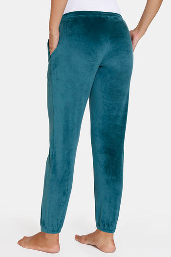 Buy Zivame Velour Knit Poly Loungewear Pants - Dark Sea at Rs.638